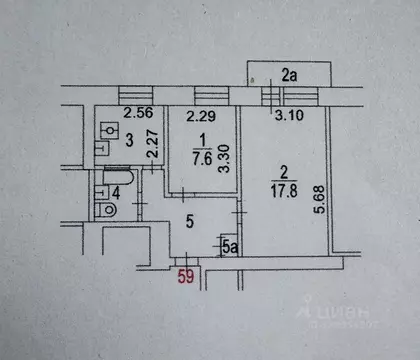 2-к кв. Москва Бережковская наб., 8 (40.8 м)