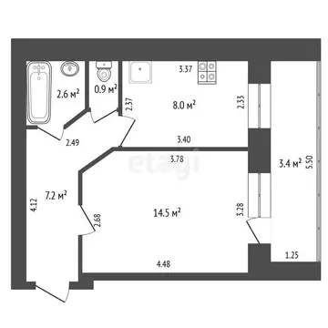 1-комнатная квартира: Стерлитамак, улица Артёма, 147 (33.2 м)