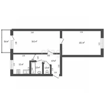 2-к кв. Мордовия, Саранск ул. Попова, 54 (47.0 м)