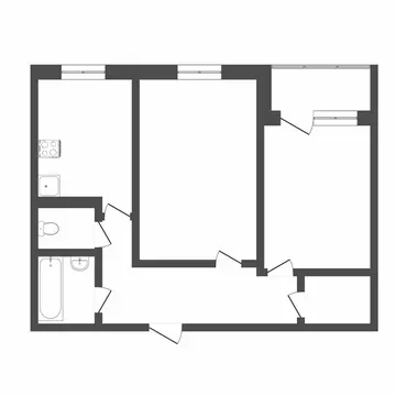 2-комнатная квартира: Тюмень, Олимпийская улица, 45 (53 м)