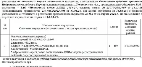 Свободной планировки кв. Алтайский край, Барнаул ул. Шумакова, 68/50 ...