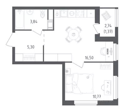1-к кв. Ленинградская область, Всеволожский район, Свердловское ...