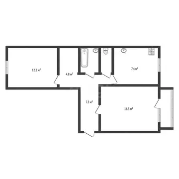 2-комнатная квартира: Черкесск, улица Космонавтов, 60 (51.7 м)