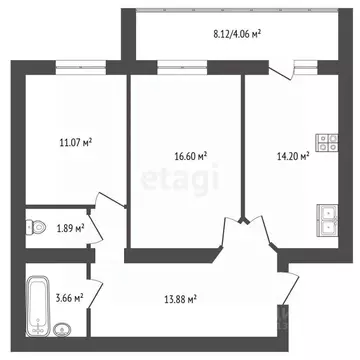 2-к кв. Марий Эл, Йошкар-Ола ул. Рябинина, 35 (69.42 м)