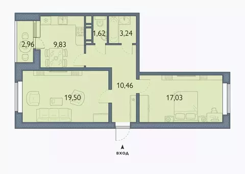 2-к кв. Брянская область, Брянск просп. Станке Димитрова, 67к7 (63.16 ...