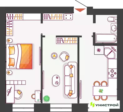 2-к кв. Самарская область, Тольятти бул. Итальянский, 2 (56.72 м)