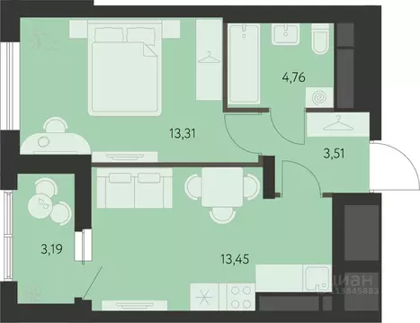 1-к кв. Свердловская область, Екатеринбург ул. Вильгельма де Геннина, ...