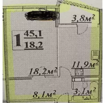 1-к кв. Краснодарский край, Анапа Парковая ул., 60к3 (45.0 м)