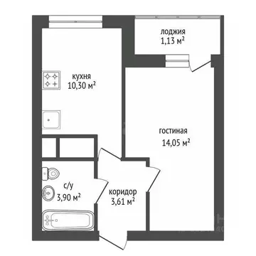 1-к кв. Башкортостан, Уфа ул. Героя Курбангалеева, 1 (34.2 м)