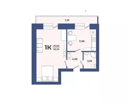 1-к кв. Алтайский край, Барнаул Партизанская ул., 23 (50.0 м)