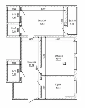 3-комнатная квартира: Нальчик, улица Биттирова, 123 (120 м)
