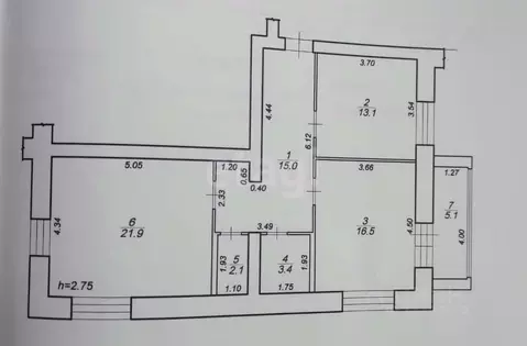 2-к кв. Тверская область, Тверь ул. Бакунина, 13 (72.0 м)