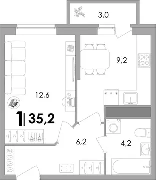 1-к кв. Тверская область, Калининский муниципальный округ, д. Батино ...