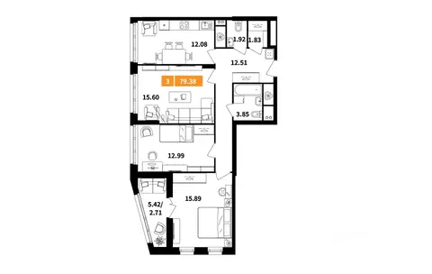 3-к кв. Московская область, Химки Планерный квартал жилой комплекс ...