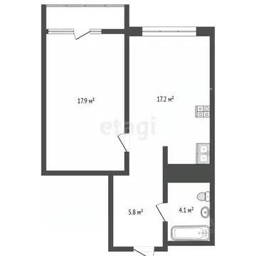 1-к кв. Тюменская область, Тюмень ДОК мкр, ул. Воронинская, 45 (42.0 ...