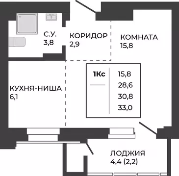 Студия Алтайский край, Барнаул тракт Павловский, 251Б (30.8 м)