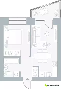 1-к кв. Пермский край, Пермь Рионская ул., 4А (35.54 м)