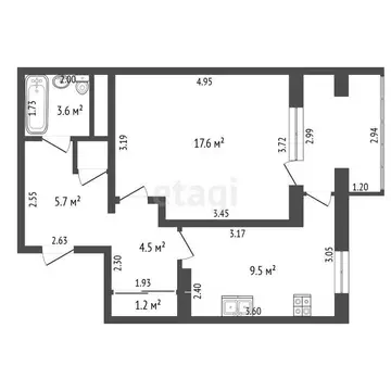 1-комнатная квартира: Ялта, улица Красных Партизан, 26 (43 м)