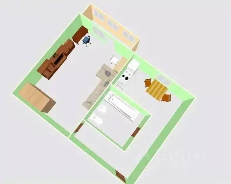 1-к кв. Сахалинская область, Южно-Сахалинск Сахалинская ул., 39 (30.2 ...