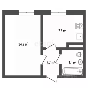 1-к кв. Вологодская область, Череповец ул. Монтклер, 16 (28.1 м)