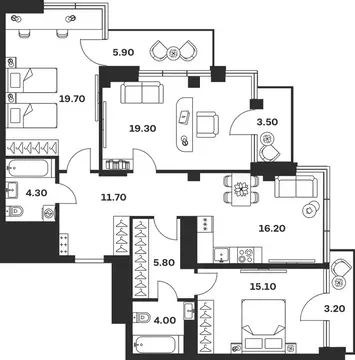 3-к кв. Тульская область, Тула ул. Фридриха Энгельса, 62 (108.7 м)
