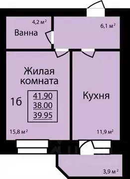 1-к кв. Тамбовская область, Тамбов ул. Имени С.И. Савостьянова, 3 ...