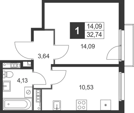 1-к кв. Ленинградская область, Гатчинский муниципальный округ, д. ...