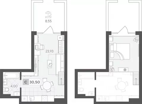 Студия Тюменская область, Тюменский район, д. Падерина ул. Сергея ...