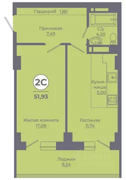 2-к кв. Ростовская область, Ростов-на-Дону Левенцовский мкр, ...