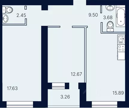 2-к кв. Саратовская область, Саратов ул. Имени Николая Егорова (65.08 ...