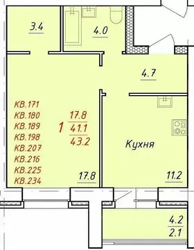 1-к кв. Алтайский край, Новоалтайск Индустриальная ул., 18А (43.2 м)