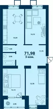 3-к кв. Башкортостан, Уфа городской округ, д. Ветошниково Город ...