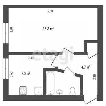 1-к кв. Крым, Симферополь ул. Никанорова (33.0 м)