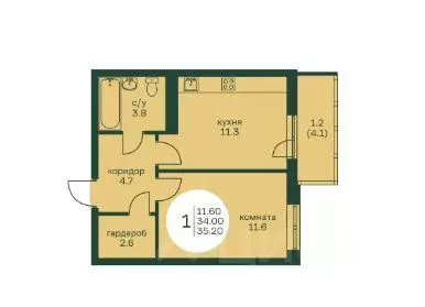 1-к кв. Пермский край, Пермь ул. Капитана Пирожкова, 37А (35.2 м)