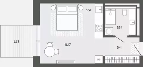 1-к кв. Алтай, Майминский район, пос. Карлушка  (39.96 м)
