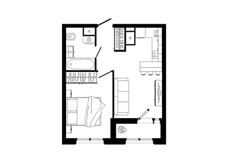 1-к кв. Тульская область, Тула ул. Седова, 26к3 (37.7 м)