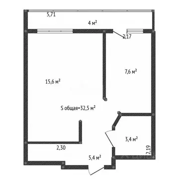 1-к кв. Башкортостан, Уфа ул. Евгения Столярова, 2 (46.3 м)
