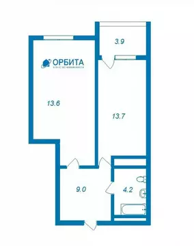 1-комнатная квартира: Тюмень, Суходольская улица, 16 (40.6 м)