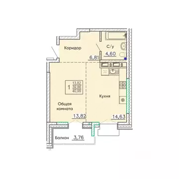 1-к кв. Бурятия, Улан-Удэ Энергетик мкр,  (40.99 м)