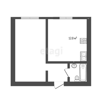 1-комнатная квартира: Нальчик, 2-я Надречная улица, 128к10 (31.2 м)