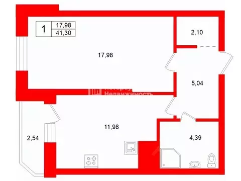 1-к кв. Санкт-Петербург пос. Парголово, Заречная ул., 37 (41.3 м)