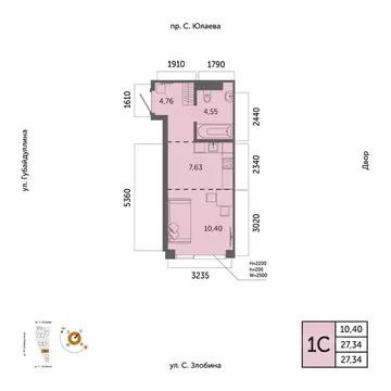 1-к кв. Башкортостан, Уфа Зеленая Роща жилрайон, Урбаника жилой ...