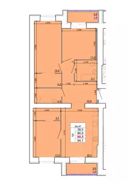 3-к кв. Костромская область, Кострома Кинешемское ш., 88 (90.5 м)
