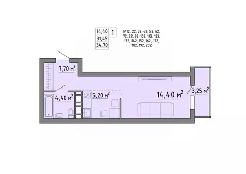 1-к кв. Липецкая область, Липецк Агрономическая ул. (34.95 м)
