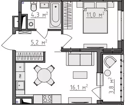 1-к кв. Владимирская область, Владимир Сновицы-Веризино мкр,  (38.5 м)