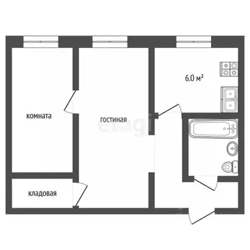 2-к кв. Пермский край, Пермь Пионерская ул., 12 (42.6 м)