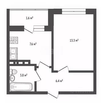 1-к кв. Ростовская область, Ростов-на-Дону просп. 40-летия Победы, ...
