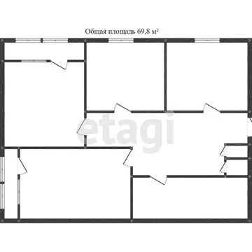 4-комнатная квартира: Заводоуковск, улица Ворошилова, 13 (69.8 м)