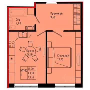 1-к кв. Ленинградская область, Коммунар г. Гатчинский муниципальный ...