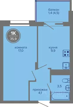 1-к кв. Пермский край, Пермь ш. Космонавтов (35.9 м)